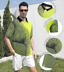 uideazone Men's Novelty Polo Shirts Athletic Fit