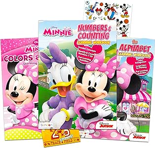 Amazon.com: Disney Minnie Mouse Workbook Set -- 3 Minnie Mouse ...
