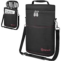 OPUX Insulated 2 Bottle Wine Tote Carrier | Padded Wine Cooler Bag for Travel Picnic BYOB | Portable Wine Bag with…