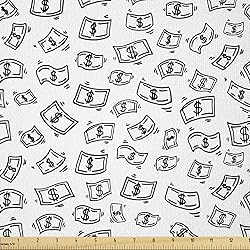 Ambesonne Money Fabric by The Yard, Sketch Style