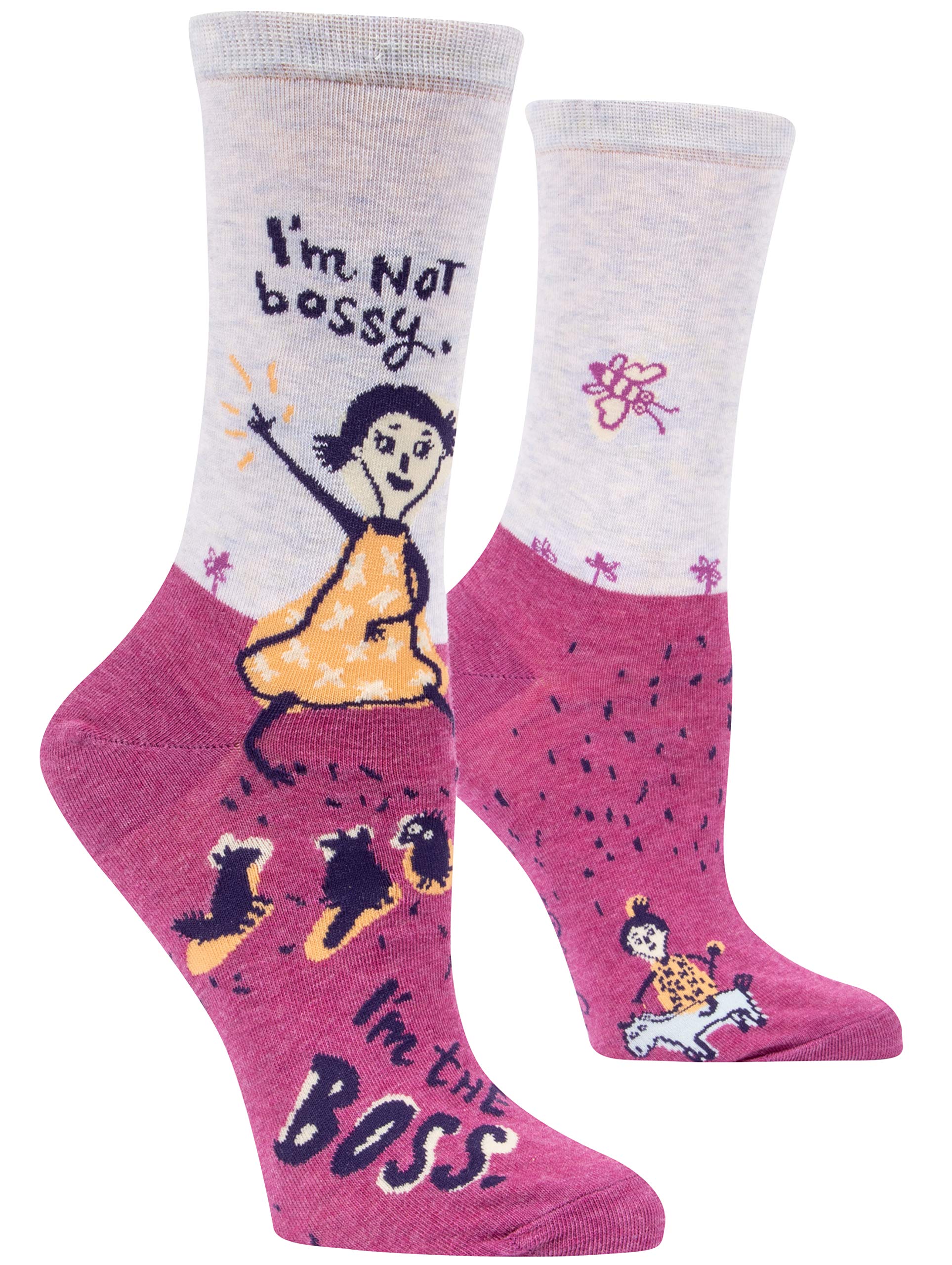 Women's Crew Socks - Blue Q - I'm Not Bossy SW460