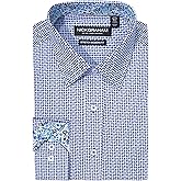 Nick Graham Long Sleeve Olives Circle Dress Shirt for Men, Wrinkle Free Men’s Dress Shirt with Performance Fabric