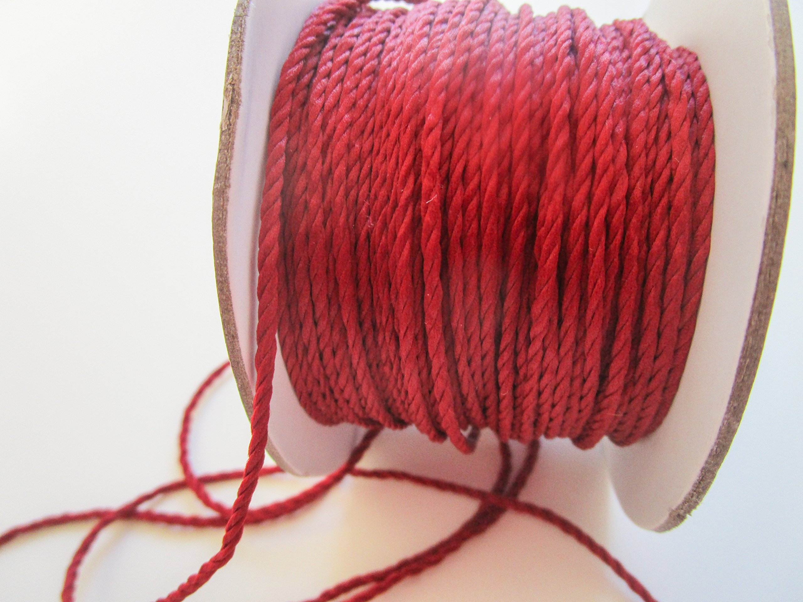 50 m Cotton Beads 2 mm Width: Dark Red