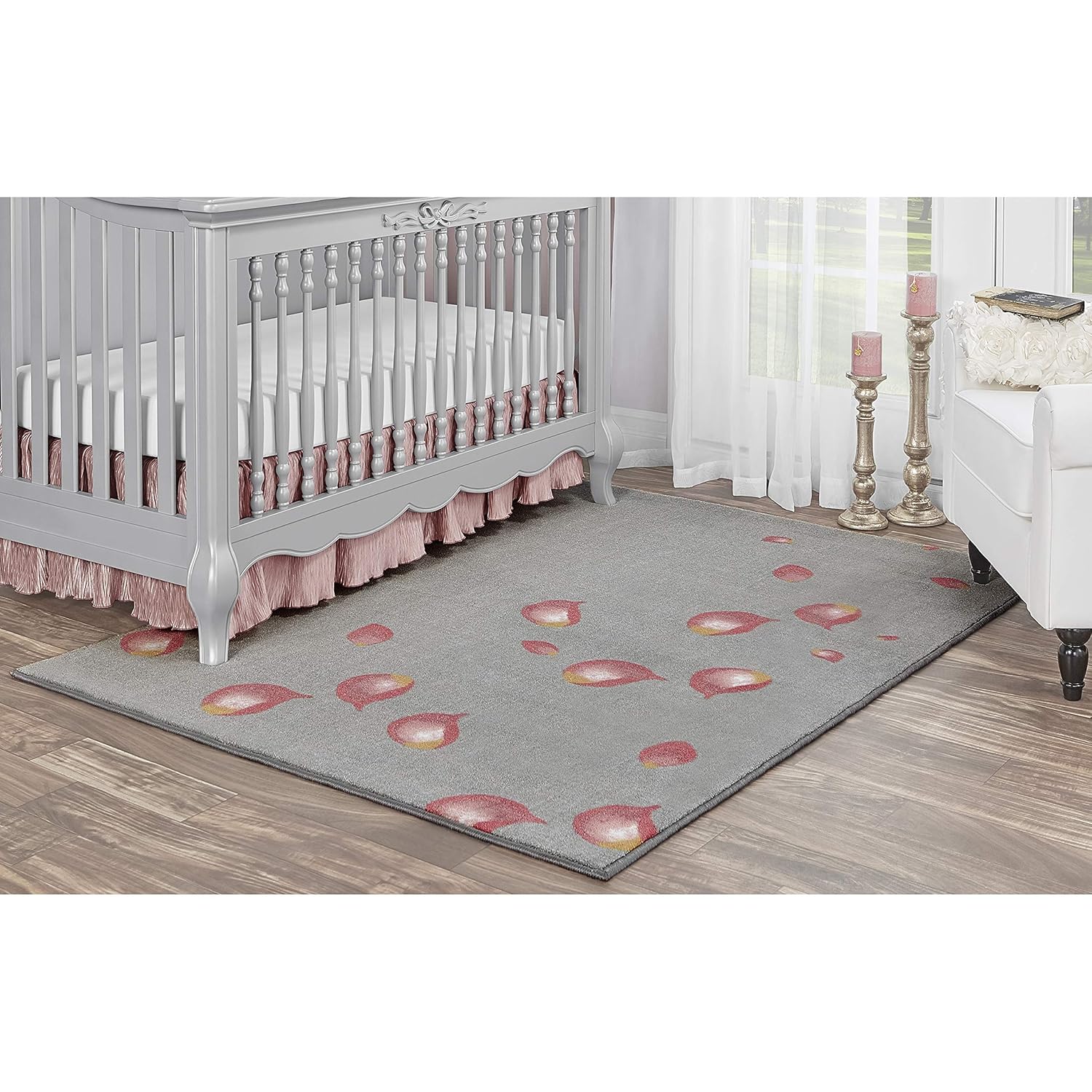 grey nursery rug