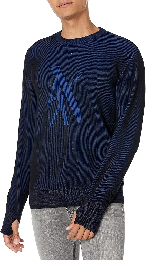 AX Armani Exchange Mens Striped Knit Logo Sweater: Amazon.ca: Clothing & Accessories