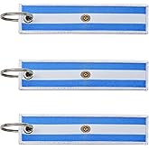 LLBFHH 3 Pcs Argentina Argentinian Country Flag Keychain,Woven label Key Chains for Car Keys,Fabric Key Chains Men and Women,Used for Various Decorations.