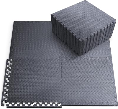 Kayman 4 Pack 60x60 cm Gym Floor Nonslip Interlocking EVA Mats Grey