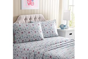 Kute Kids Super Soft Sheet Set – Flowers – Includes Pillowcase(s) Available in Twin, Full & Queen Size (Full)