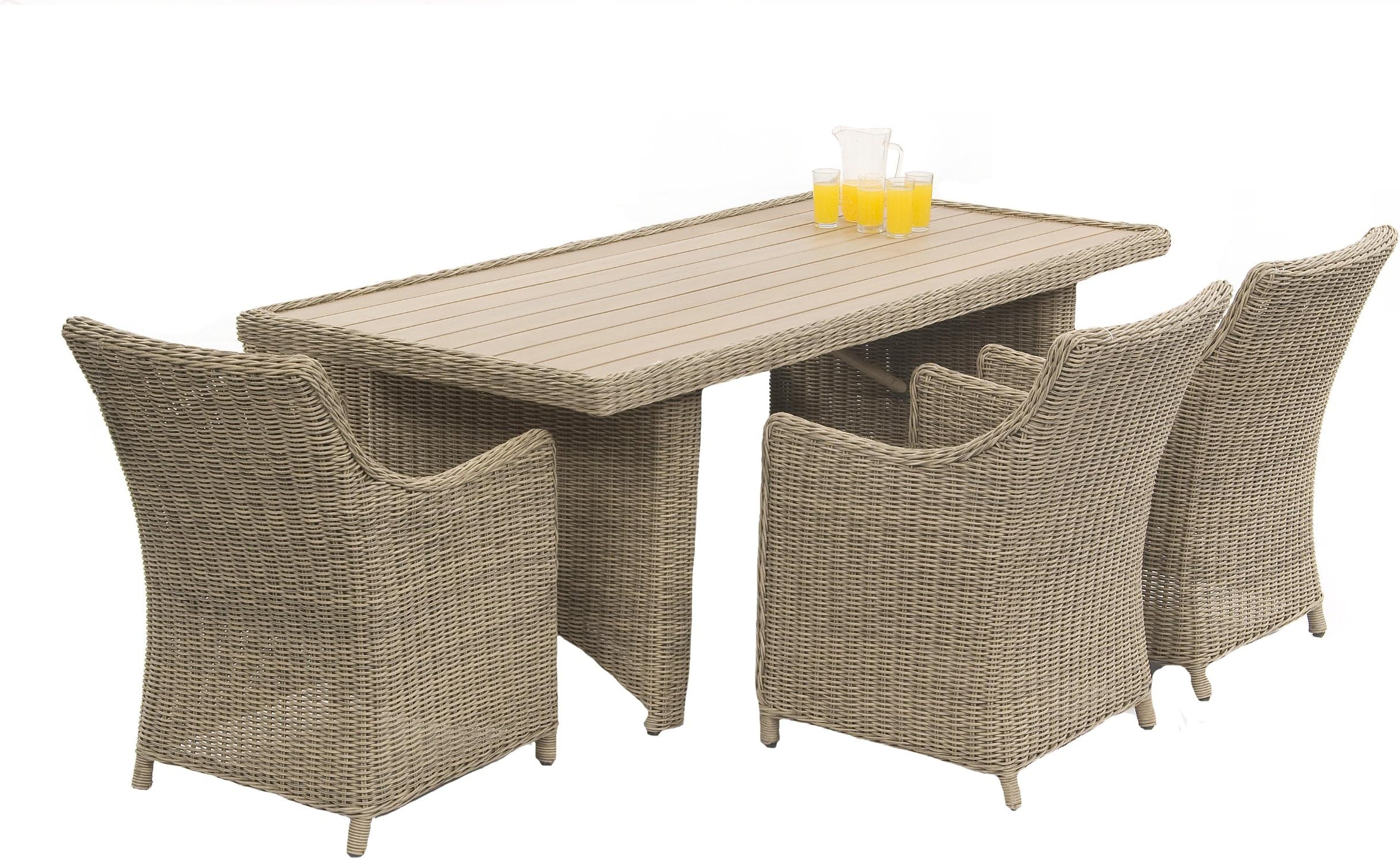 Transcontinental Group Beaumaris Blonde Rattan Dining Table, 2m