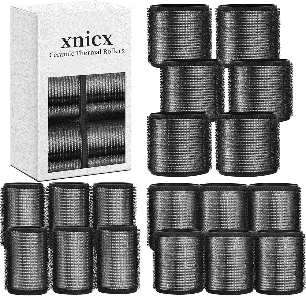 xnicx 18pcs Hair Roller Set Self-Grip Ceramic Ionic Thermal Rollers