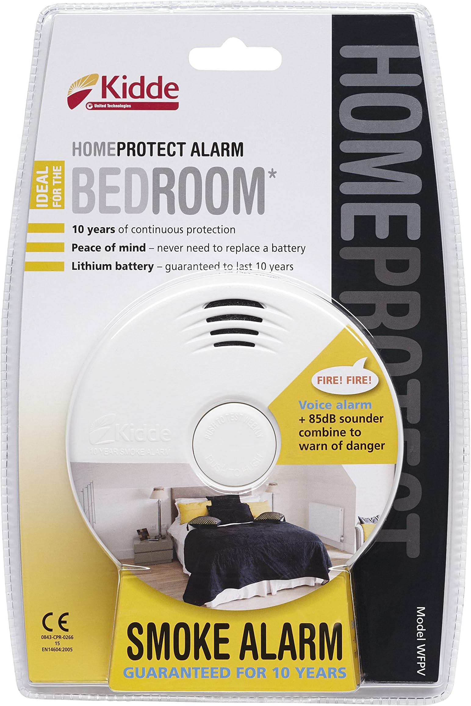KiddeHome Protect WFPV Bedroom Smoke Alarm, White, One Size