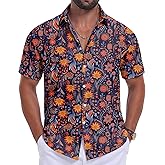Sailwind Men's Hawaiian Floral Shirts Short Sleeve Button Down Holiday Tropical Beach Shirts