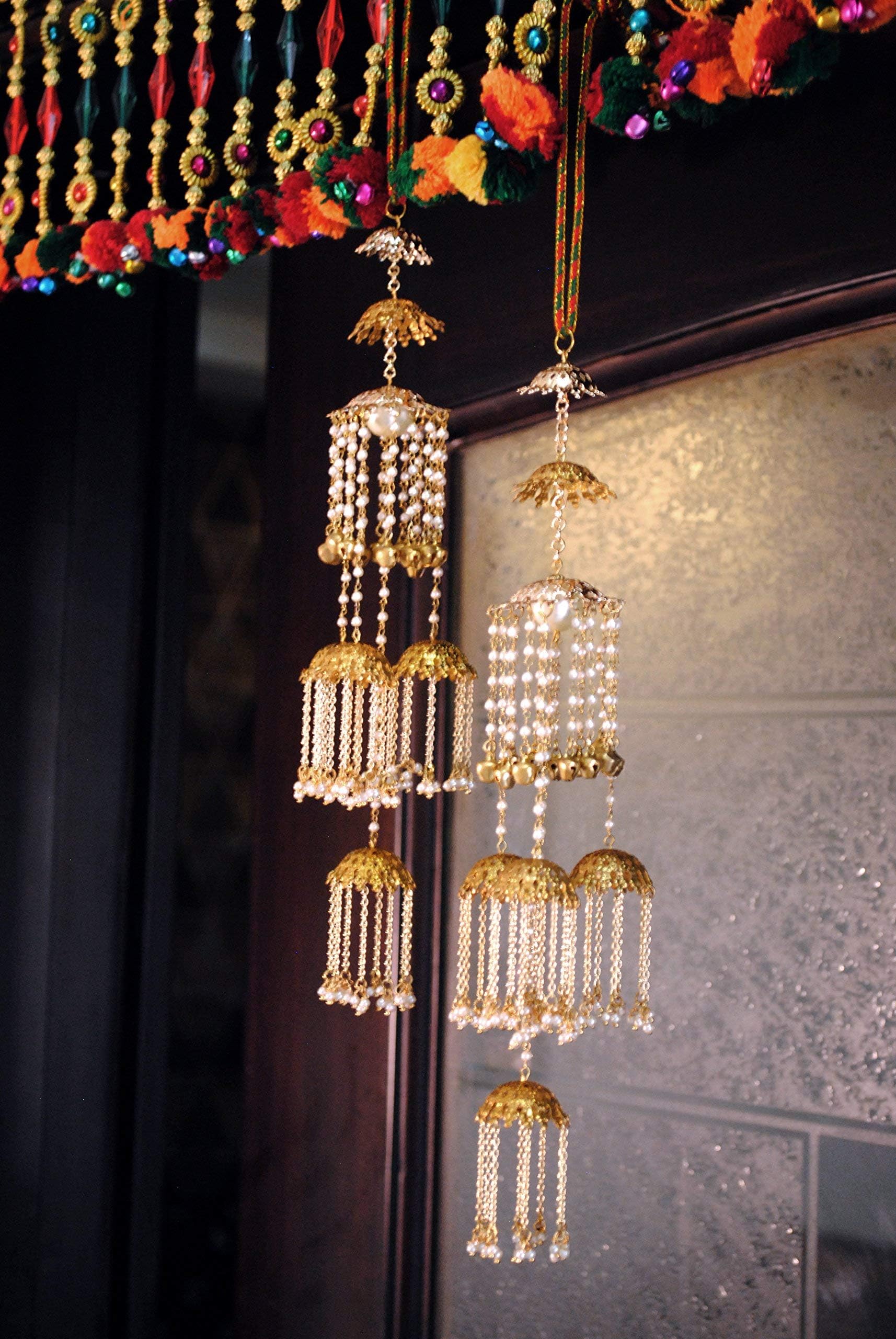 Abhika Creations Multilayered Golden Caps Traditional Kaleere/Kaleera for Indian Punjabi Wedding Bridal Jewellery