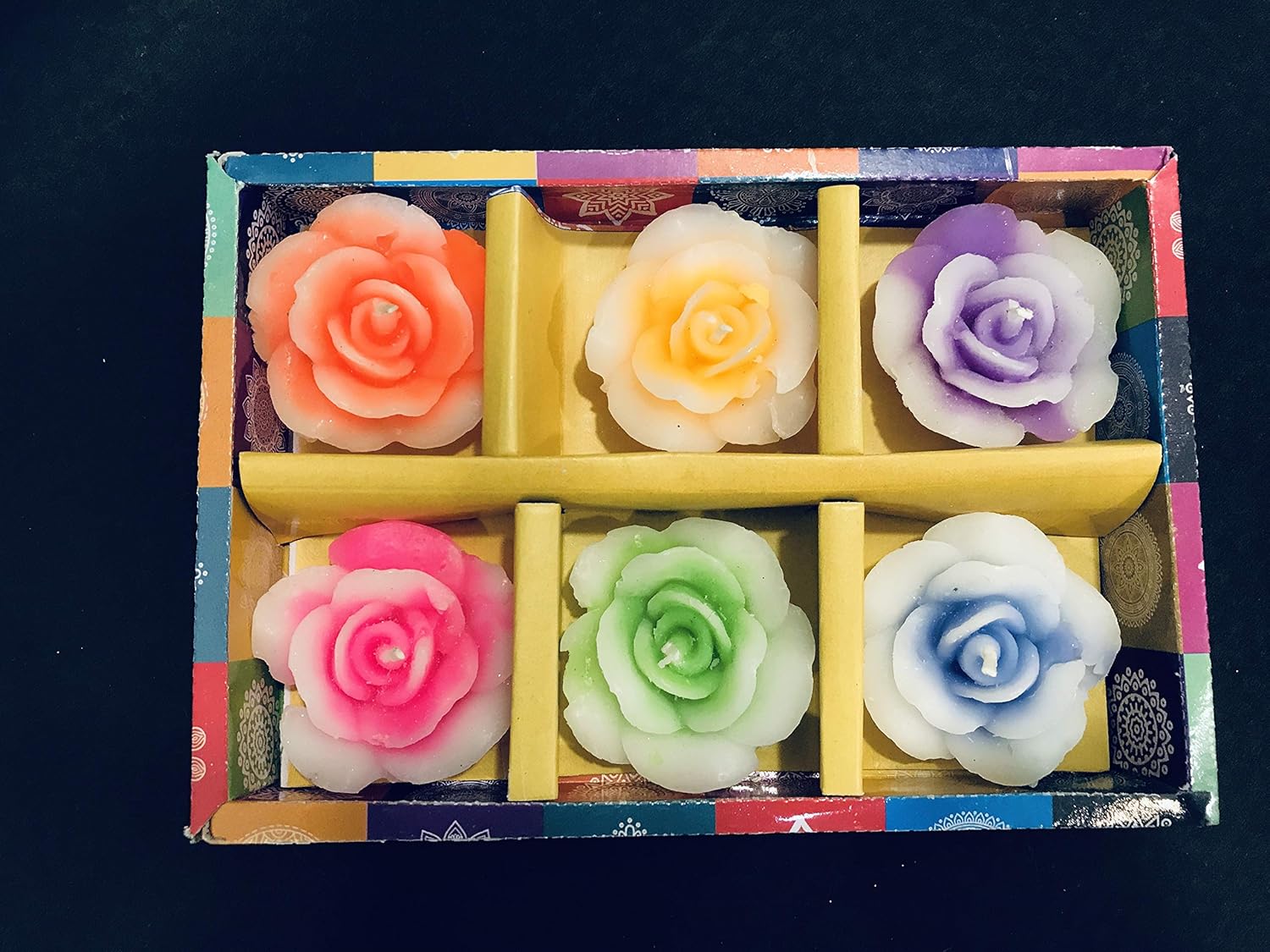 Buy RealLife 6 Pieces Beautiful Rose Flower Wax Floating Candles in