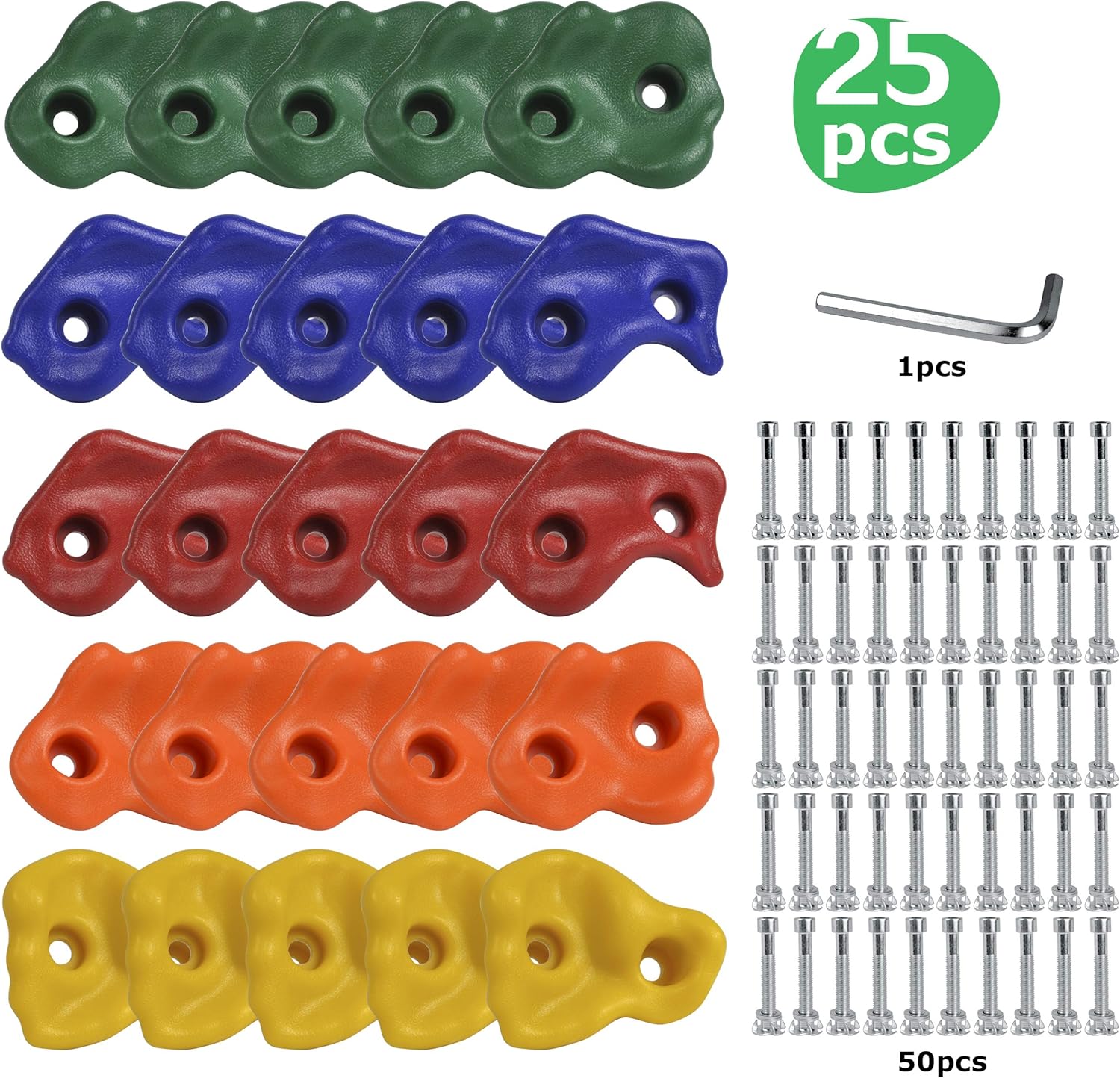 SSBRIGHT Sets of 25 Multi-Colored Kids&Adults Large Rock Climbing Holds Climbing Rocks for Outdoor Indoor Home Playground DIY Climbing Wall Grip Kits Holds up to 440lbs with Secure Mounting Hardware: Sports & Outdoors