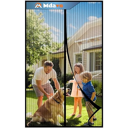 Magnetic Screen Door，Screen Door Mesh，Keep Bugs Out, Heavy-Duty Mesh  Curtain,Pet and Kid Friendly, Works with Front Doors, Sliding Doors（55 x 82 