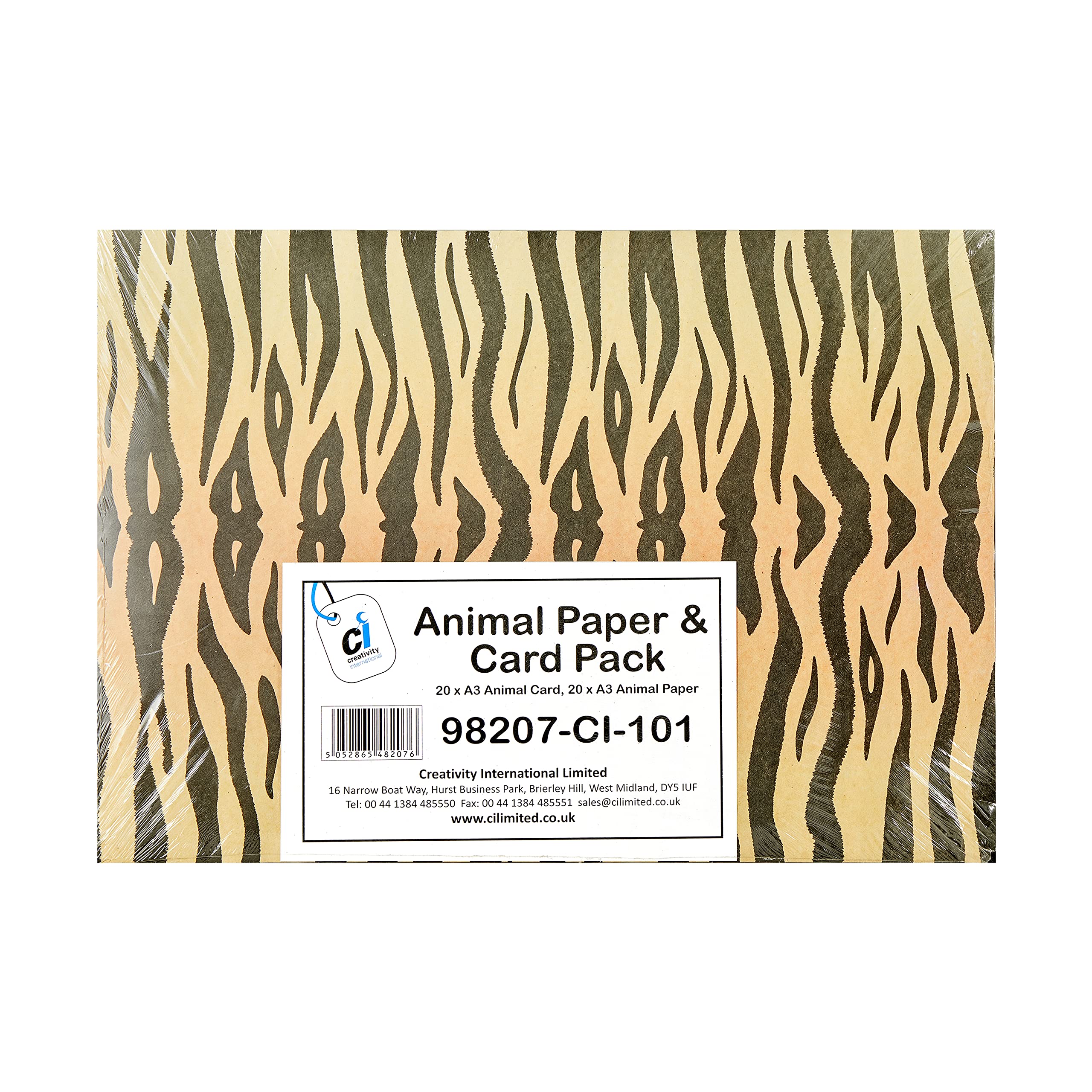 Creativity Inspired 40 Assorted Print A3 Animal Skin Print Pattern Paper & Card Pack for Craft Creations, Ideal for Hobbyists and Professional Crafters, Adults & Kids
