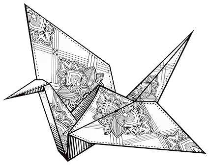 Amazoncom Beautiful Henna Lotus Flower Paper Origami Crane