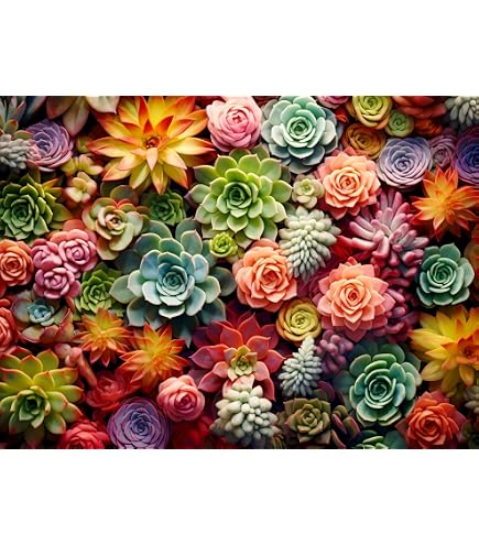 1000 Teile Sukkulenten Puzzle Für Erwachsene – Botanisches Naturmotiv, Papierschnitt-Kunst