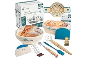 Santiago Design® | Banneton Bread Proofing Basket Set of 2 | Round 9" & Oval 10" | Premium Sourdough Bread Baking Supplies - Sourdough Proofing Basket | Bread Making Tools Supplies, Gift for Bakers