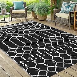 Smiry Outdoor Rug 5x8 ft, Waterproof Reversible