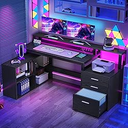 YITAHOME L Shaped Desk with 3 Drawers, 65" Corner
