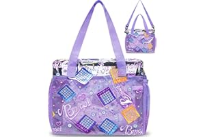 FOKDUVB Clear Bingo Bag for Bingo Daubers Dabbers Dobbers Transparent Bingo Bags with Pockets Purple Bingo Dauber Bag for Bingo Accessories Bingo Stuff Supplies for Women Bingo Night Prizes for Adults Seniors