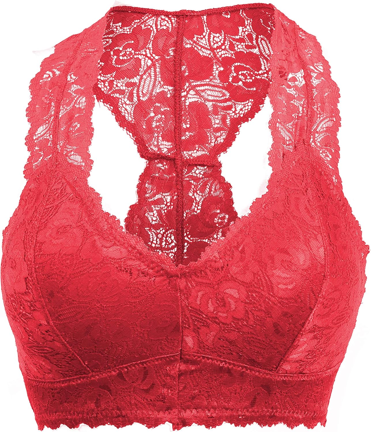 Women's Sexy Racerback Lace Bralette Bustier Breathable Crop Top Lace