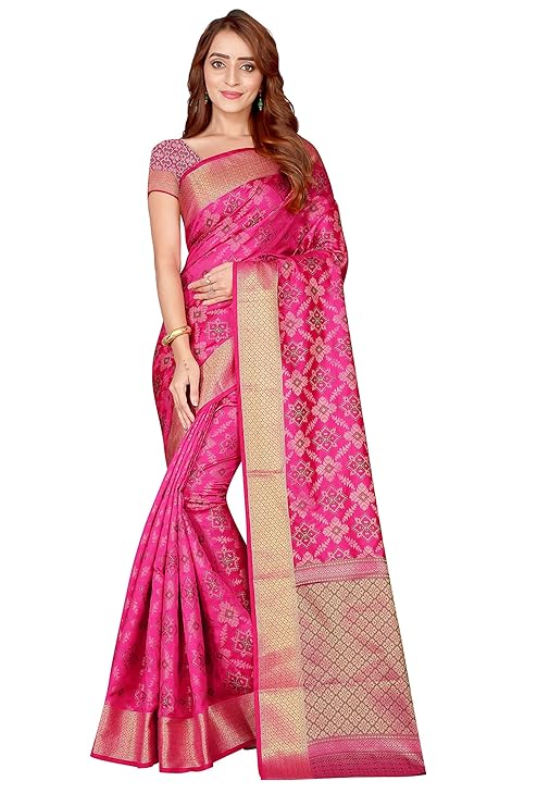Women's Kanchipuram Silk Saree With Blouse Piece