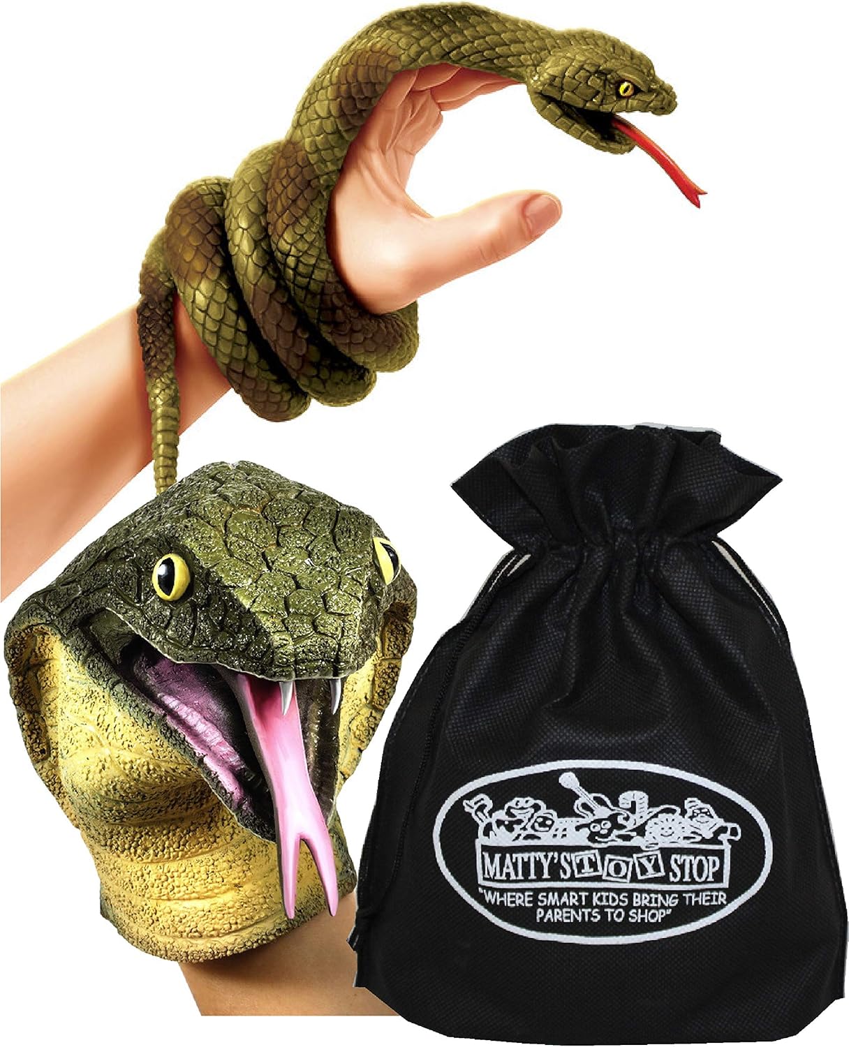 Schylling Stretchy Snakes Stretchy Cobra Hand Puppet