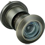 TOGU TG3828YG-AB Brass UL Listed 220-degree Door Viewer with Heavy Duty Privacy Cover for 1-3/5" to 2-1/6" Doors, Antique Bronze Finish