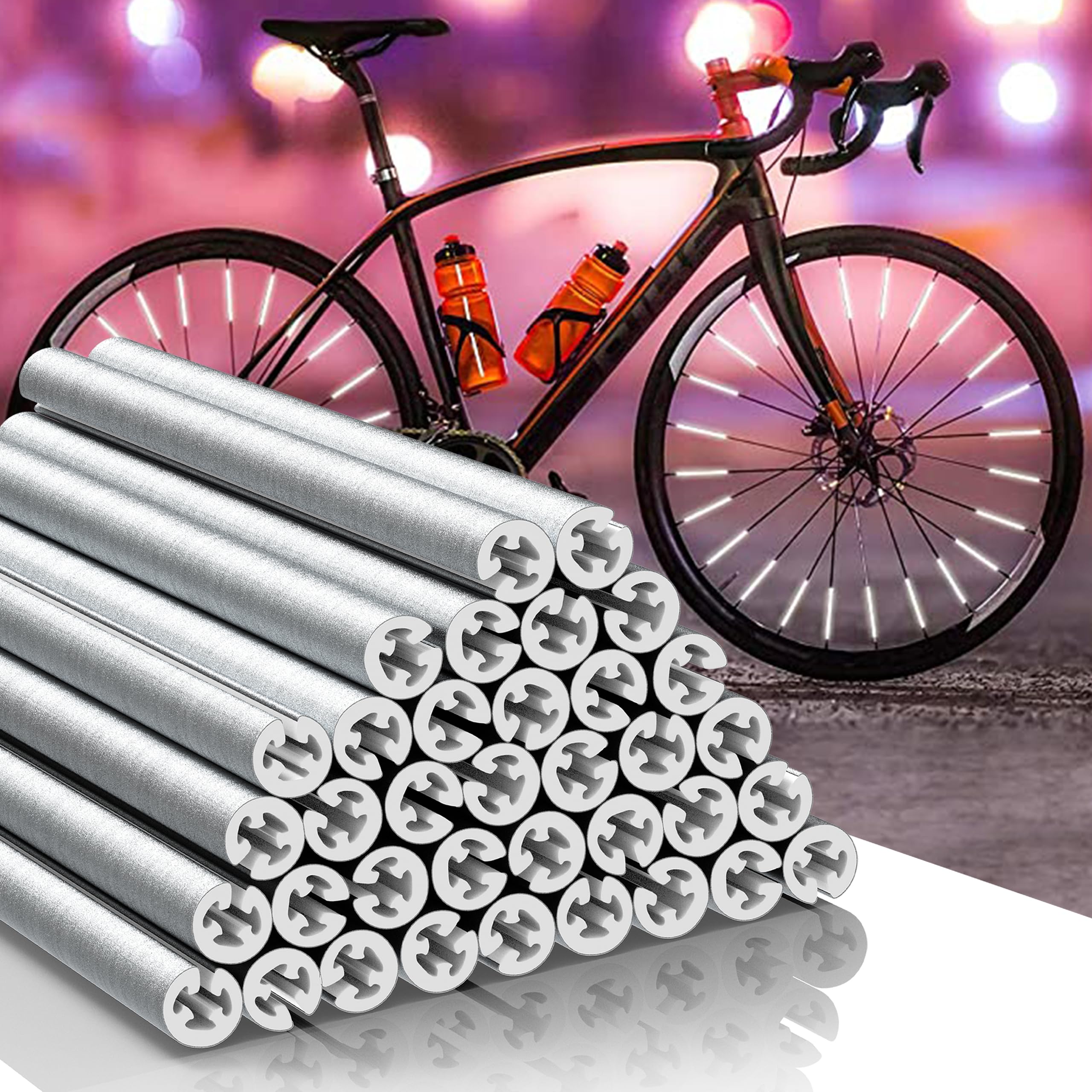 Büchel Unisex - Adults Reflectors Spoke Reflectors Seku Clips, 3M Scotchlite Reflective Material, 360° Visibility, StVZO Approved, Silver, 12 pieces