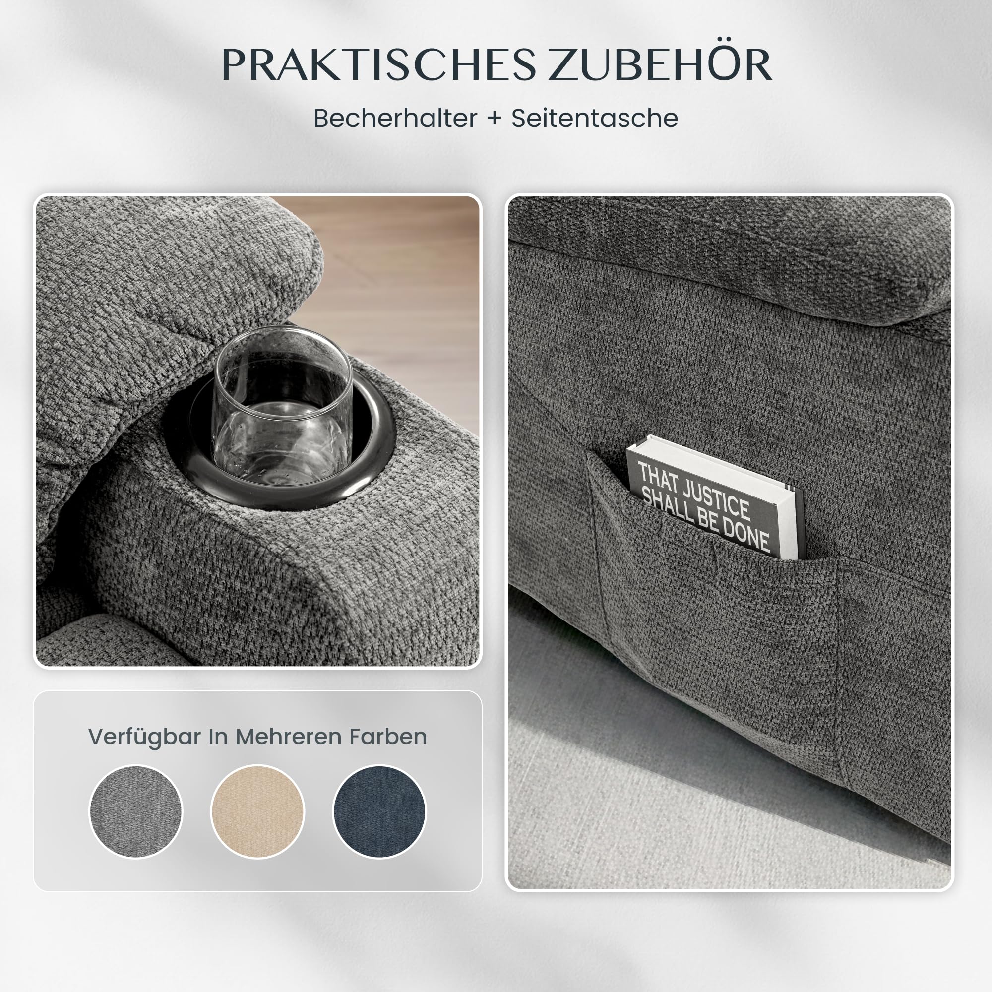 FLEXISPOT Elektrischer Relaxsessel, Massagesessel, Fernsehsessel, 360°drehbar, mit Heizfunktion, 8-Punkt-Massage, USB- und Type-C-Anschluss,105°-165° verstellbar, belastbar bis 200 kg, XR7(Grau) 6