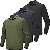TVKSOM 5 Pack Polo Shirts for Men Long Sleeve Quick Dry Mens Polo Shirts Golf T Shirt Moisture Wicking Casual Workout