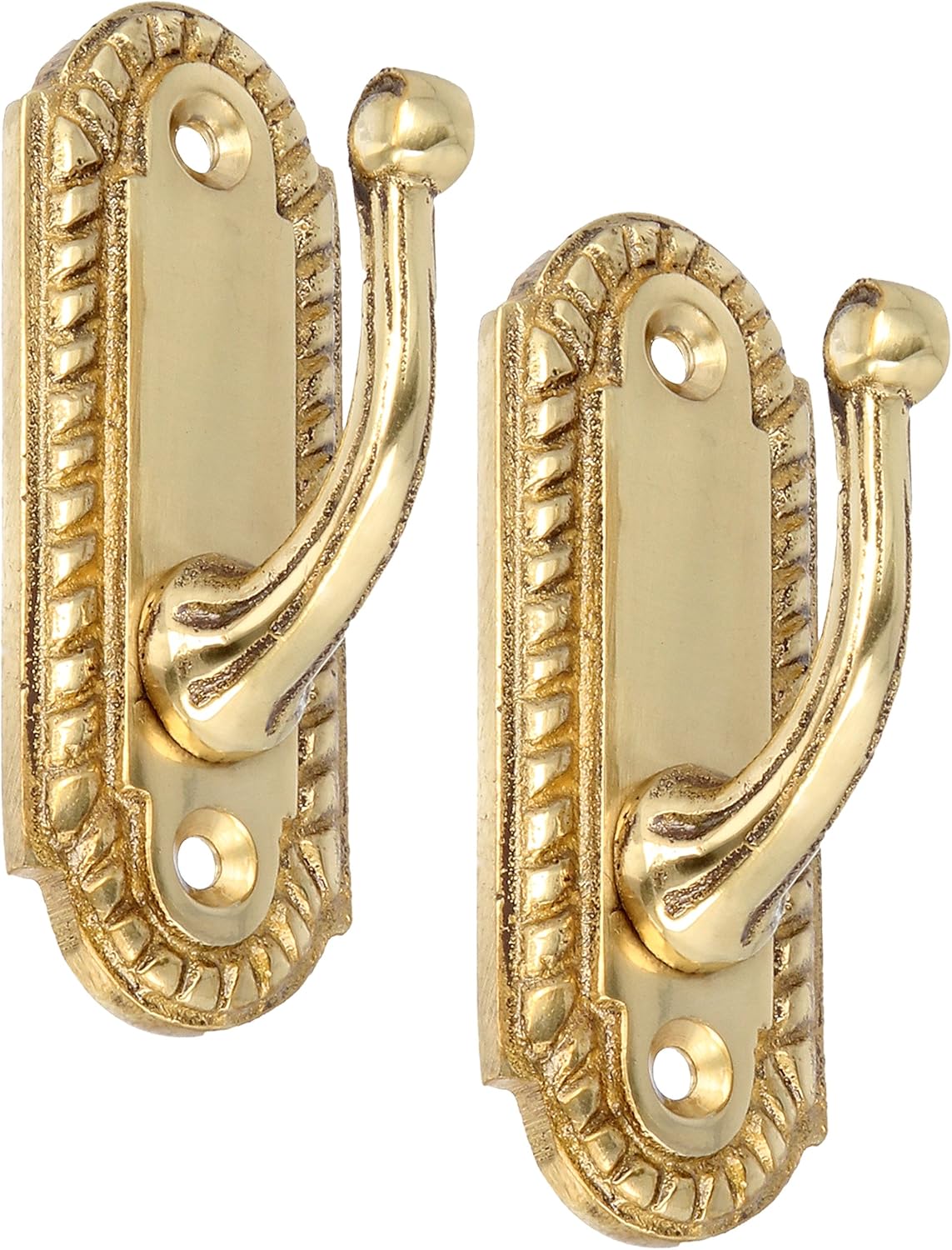 2x Large Brass Curtain Tieback Hooks 70mm Gold Window Drape