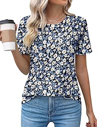 Kistore Womens Tops Summer Casual Elegant Crew Neck