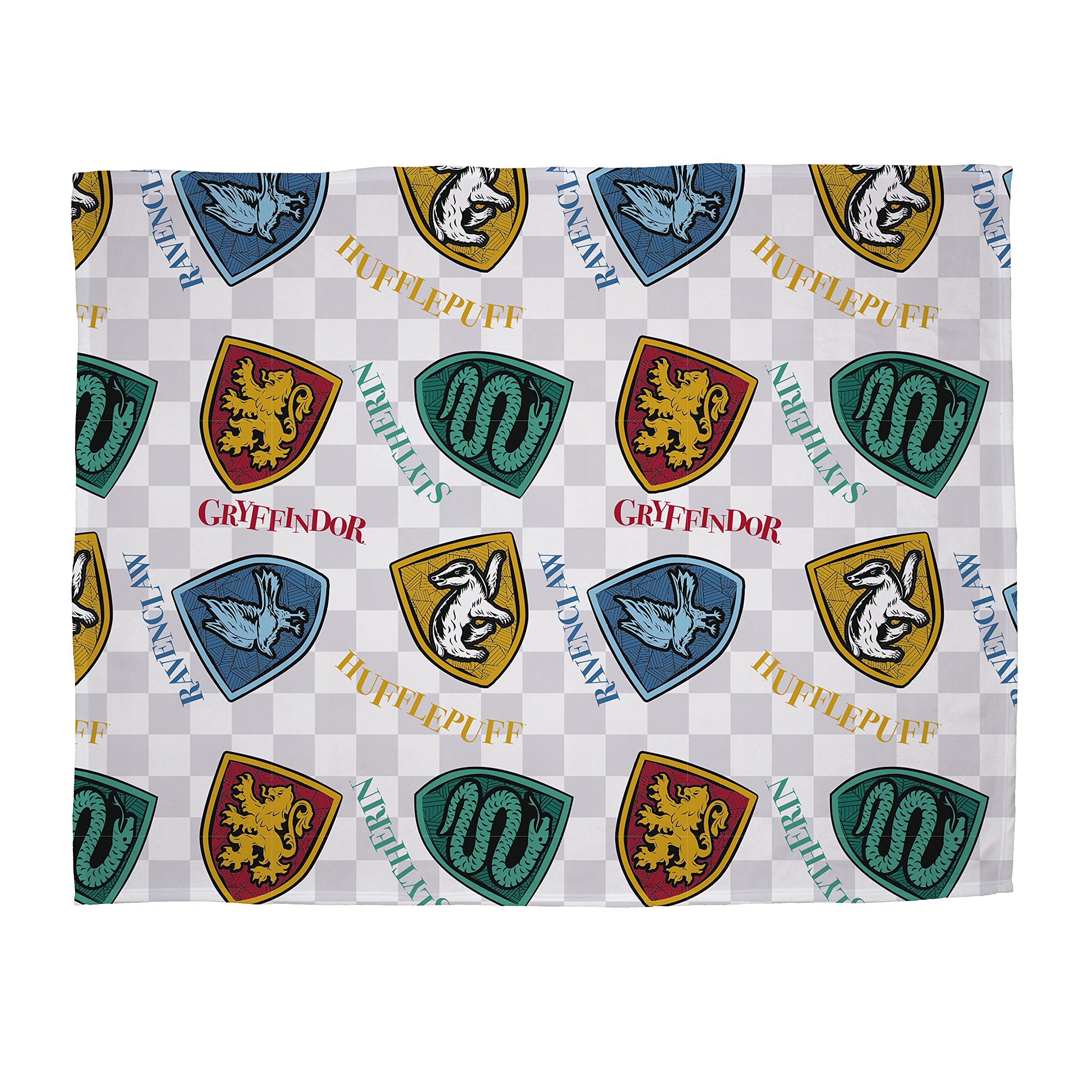 Harry Potter Fleece Blanket, Grid Design | Super Soft Blanket, Official Merchandise (Fleece Blanket)