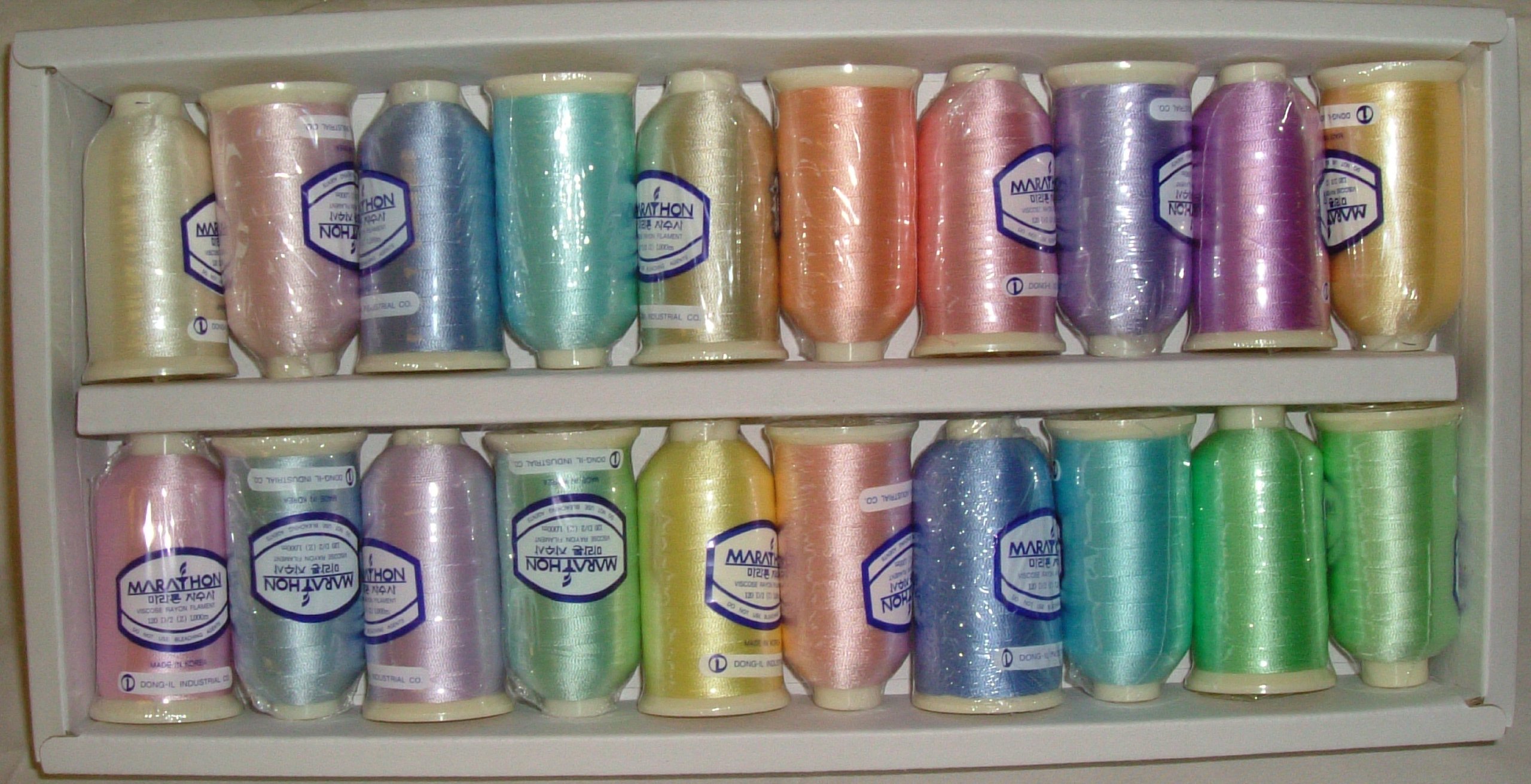 Marathon Embroidery Machine Thread Rayon Boxed Set Pastels 20