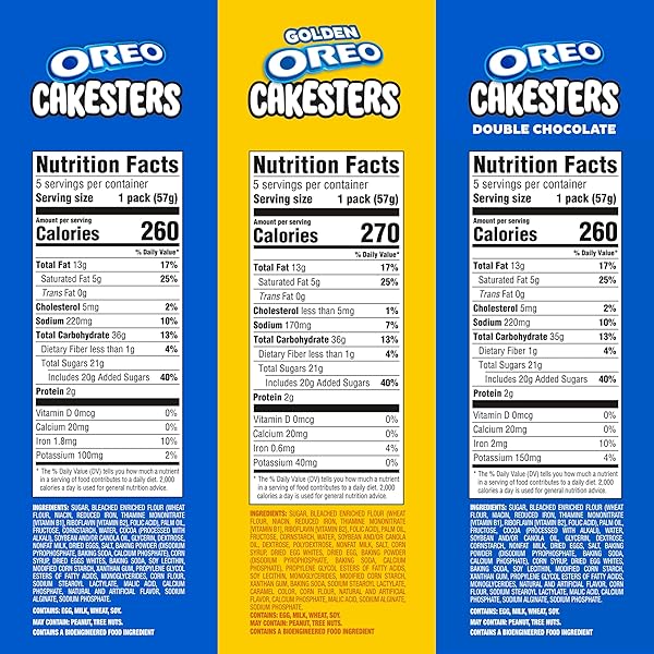 OREO CAKESTERS SOFT SNACK CAKES VARIETY PACK, 3-5 COUNT PACKS (15 TOTAL SNACK PACKS, 5 PER FLAVOR)