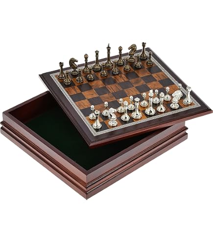 Juego De Ajedrez Romanos Vs Egipcios Con Tablero De Vidrio - Pacific Trading, Piezas De 3.75", Tablero 17x17 Pulgadas
