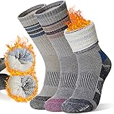 SeeyAN Merino Wool Hiking Socks Womens Mens Thermal Winter Boot Thick Cushion Warm Crew Socks 3 Pairs