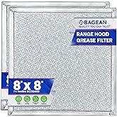 Bagean Stove Vent Filter 8x8 inch BCC024600 Compatible with Ventline Range Hood Filter Replacement for Kitchen Exhaust Fan - Aluminum Screen Blocks Grease & Filters Over Oven Air (2-Pack)