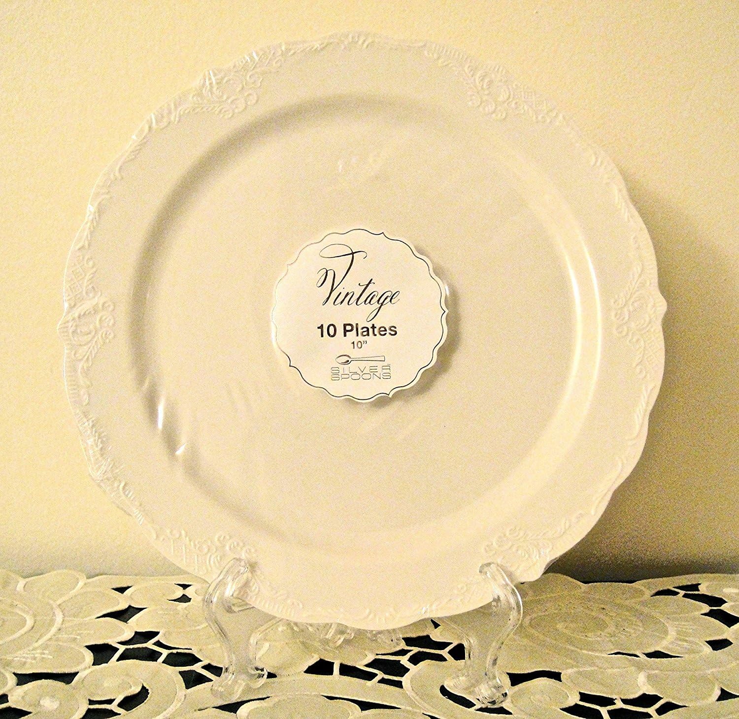 Vintage Disposable Plates Ivory Set of 10 (Ivory