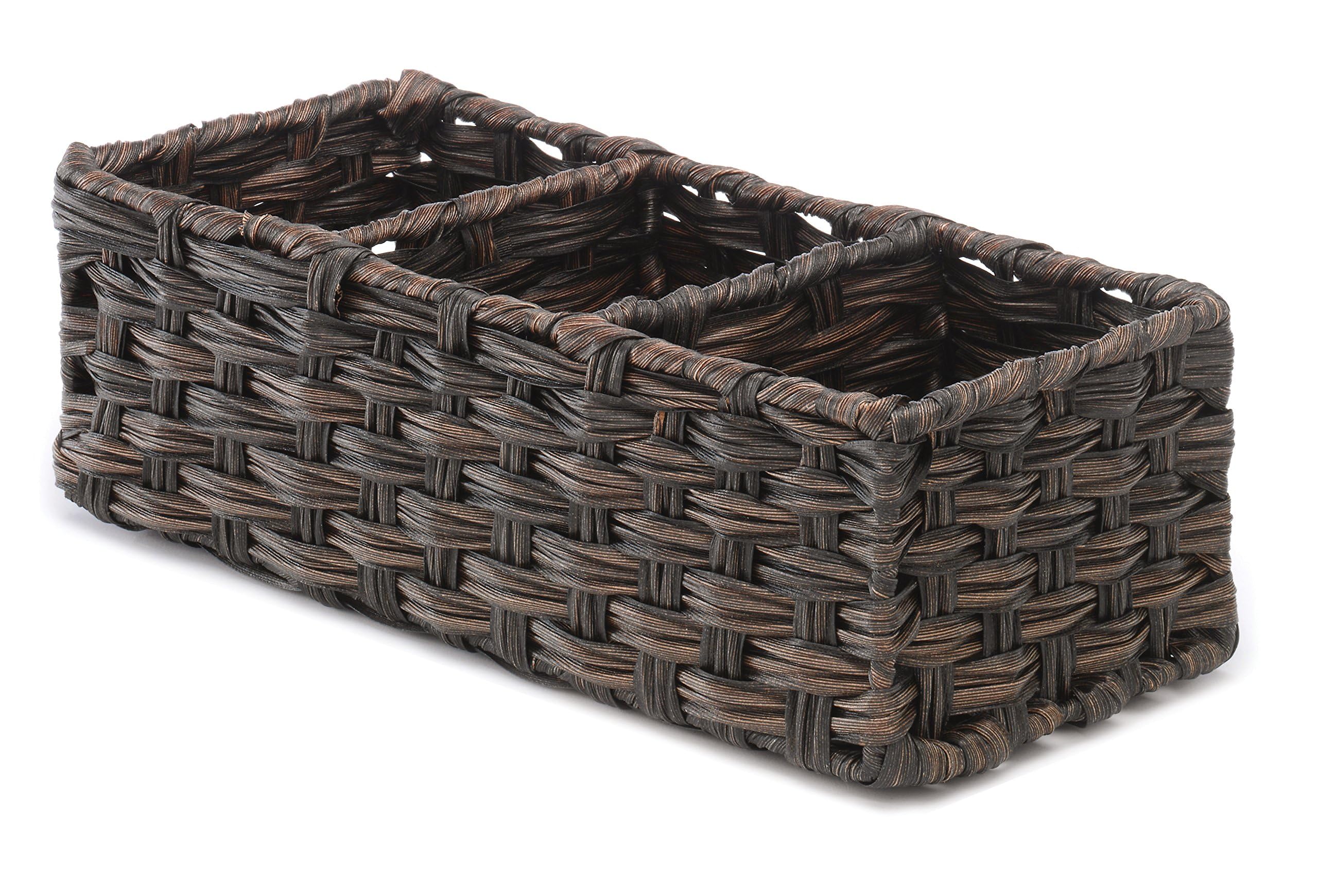 Whitmor 6 Pack Split Rattique Tank Topper Driftwood, Brown Image Whitmor 6 Pack Split Rattique Tank Topper Driftwood, Brown Image