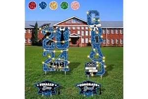 WIRONLST Graduation Yard Sign 2024 graduation decorations,6 Pieces Large Size Glittering Congrats Graduation Yard Signs Class of 2024,Waterproof Lawn Decor,Graduation Party Supplies