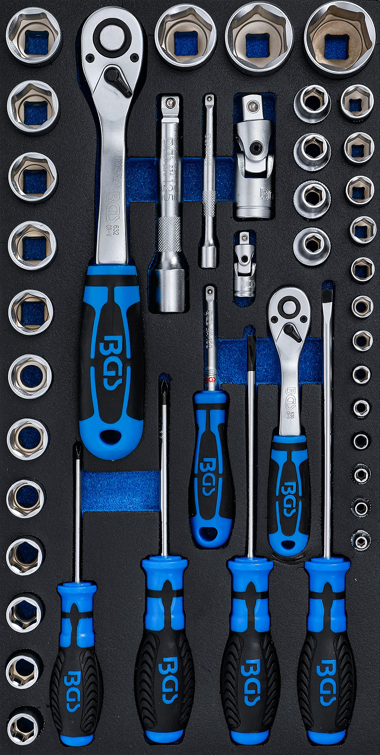 BGS 2002-7 | Foam Tray for BGS 2002 | Socket Set and Screwdriver | 43 pcs. — image 1