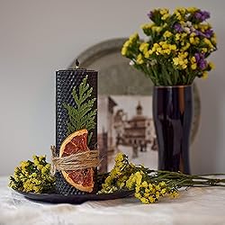 Beeswax Gifts One Large Black Pillar