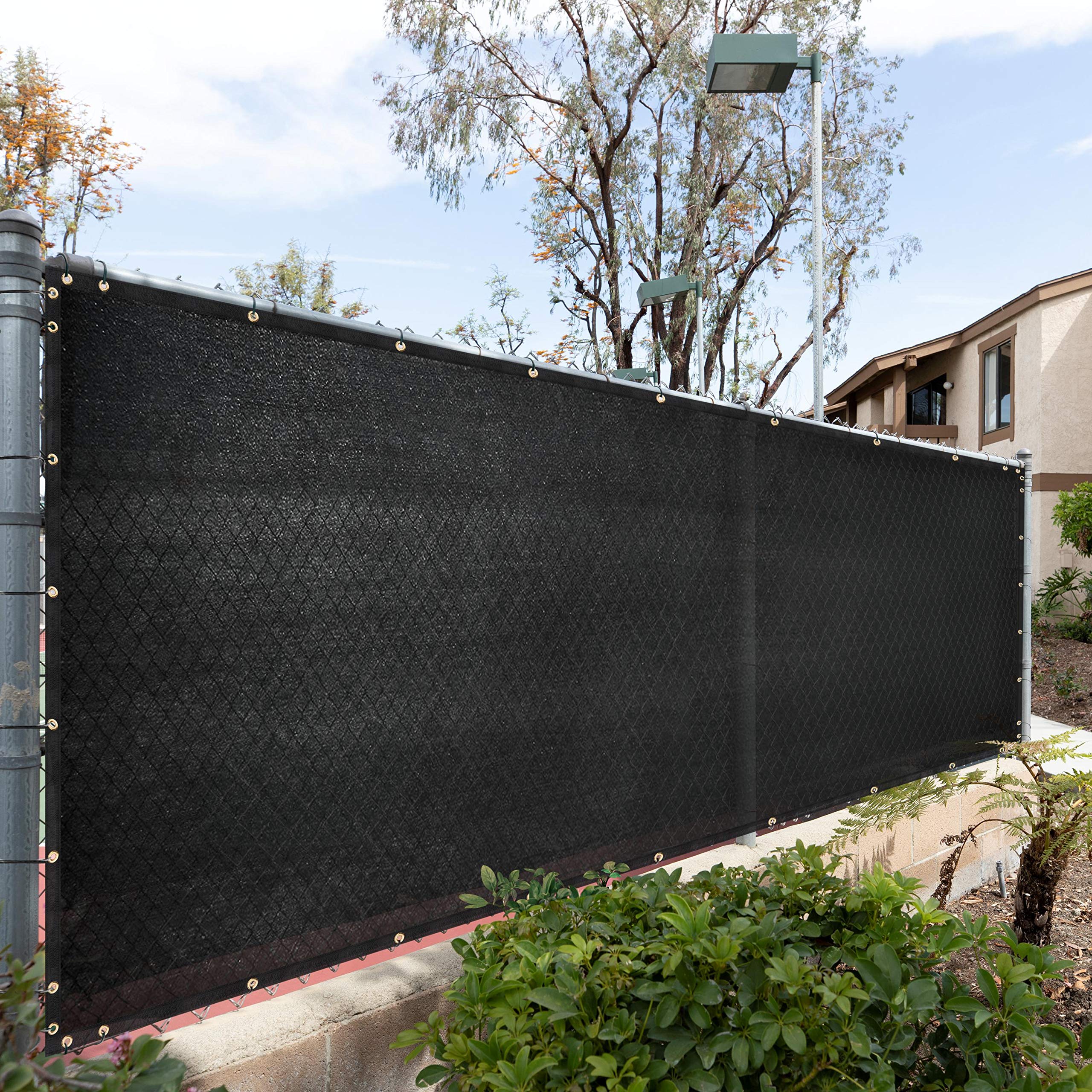 Royal Shade 4' x 76' Black Fence Privacy Screen Windscreen Cover Netting Mesh Fabric Cloth - Cable Z