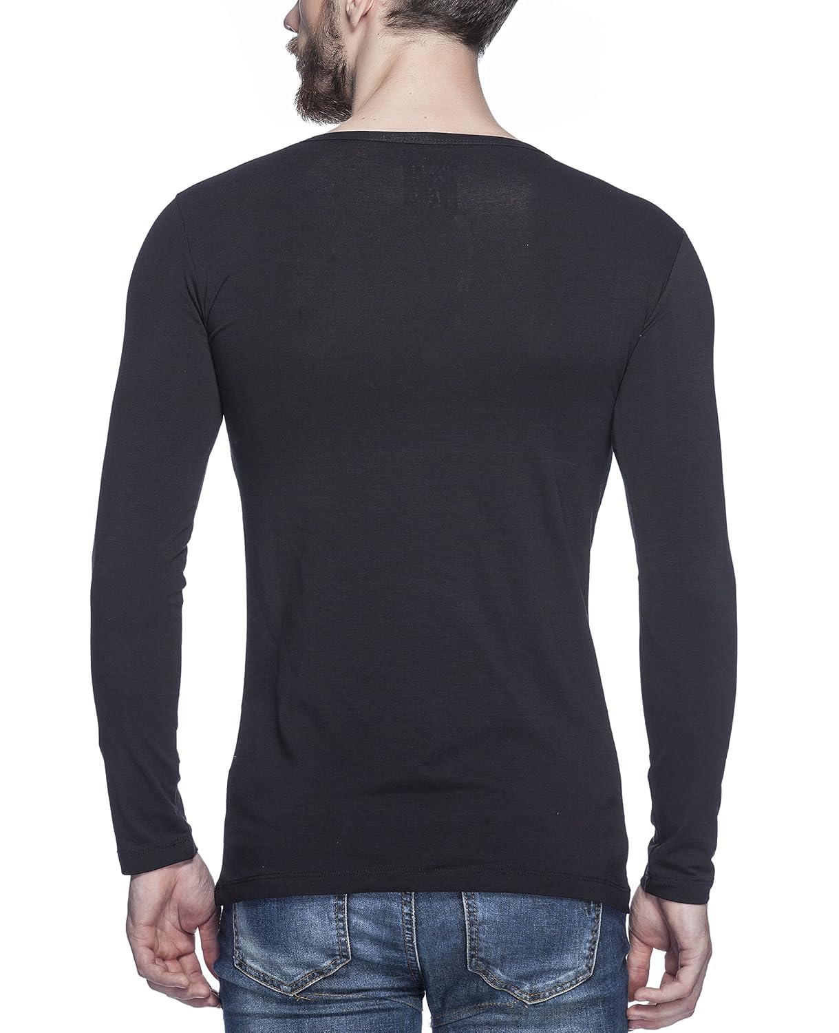 tinted men's cotton lycra henley t-shirt