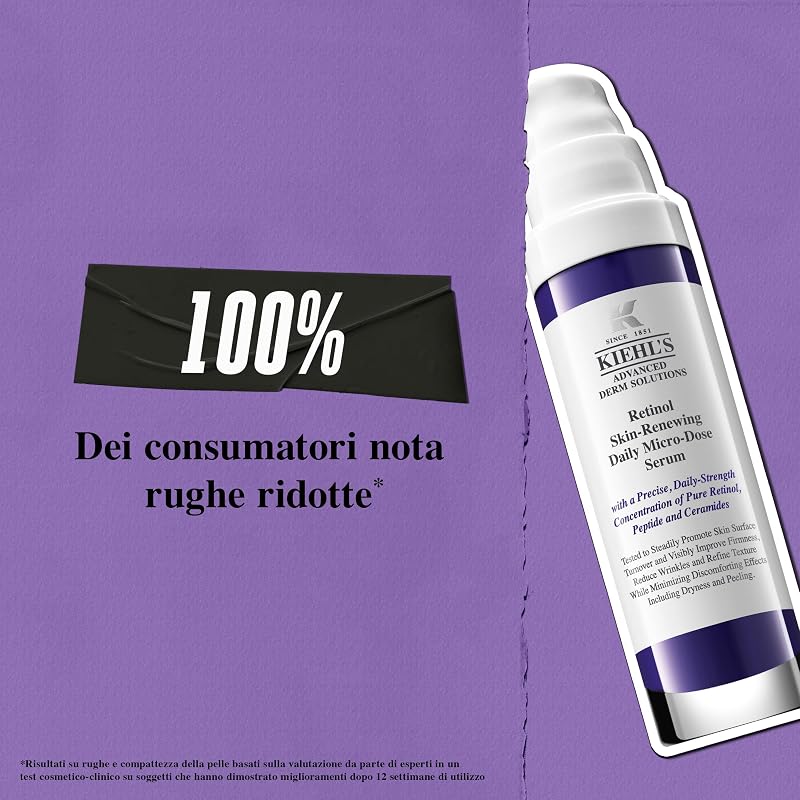 Retinol Skin-Renewing Daily Micro-Dose Face Serum, Siero Viso Anti-Rughe, Azione Rimpolpante, Pelle Visibilmente Più Giovane, Con Retinolo Puro, Peptidi e Ceramidi, 30 ml